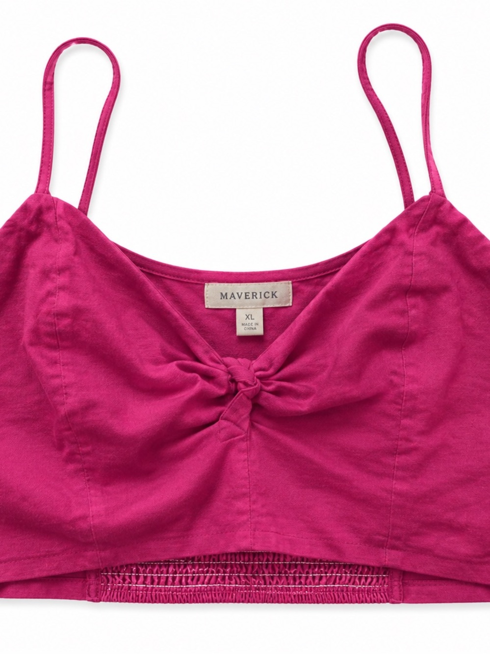 Maverick XL Fuchsia Knot Front Crop Cami Bralette Tank Top